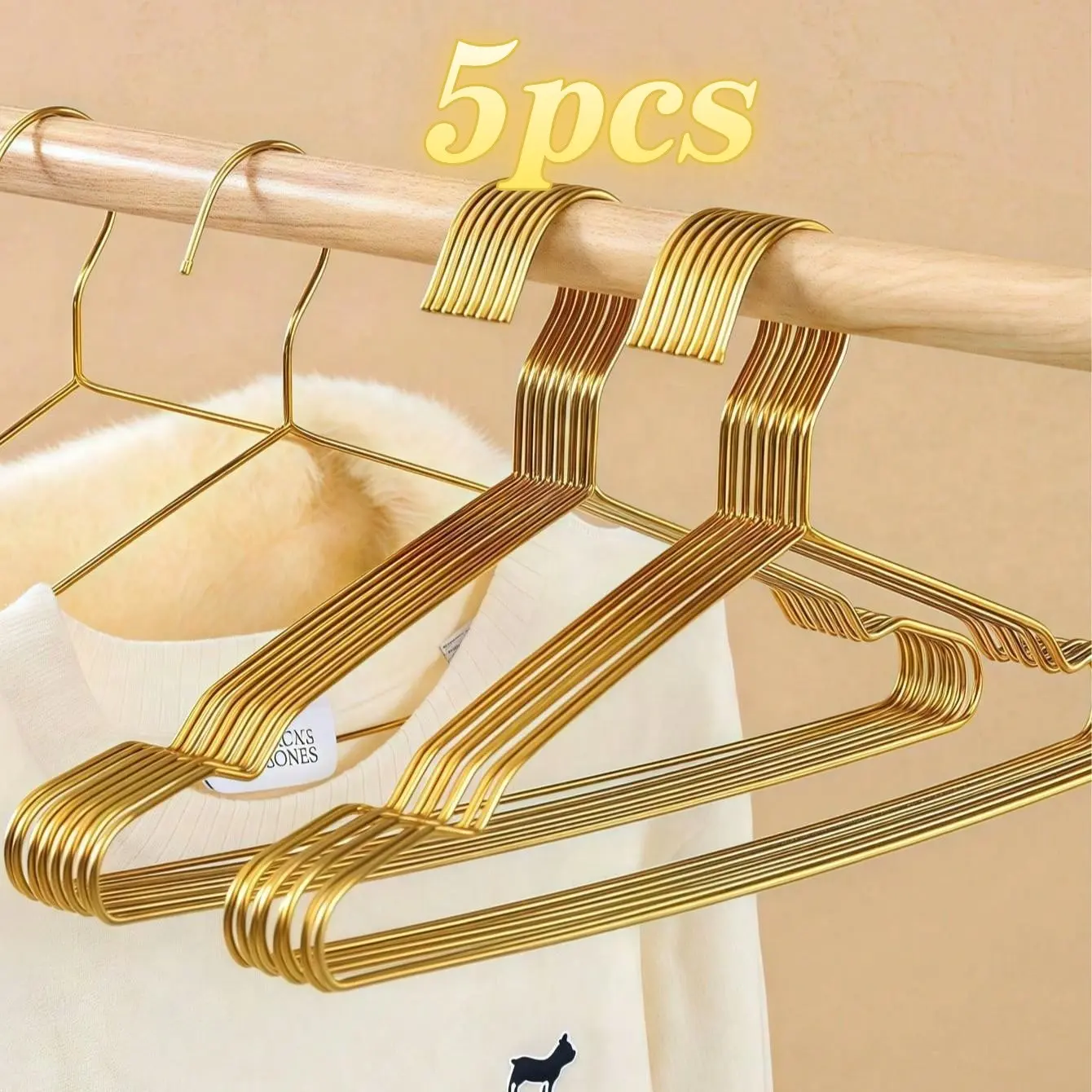 Luxury Stainless Steel Hangers, Metal Hangers, Slim Non-Slip Premium Clothes Hangers, Rustproof Elegant Suit Hangers, 5/10 Pack for Closet Organization, Space Saving Hanger