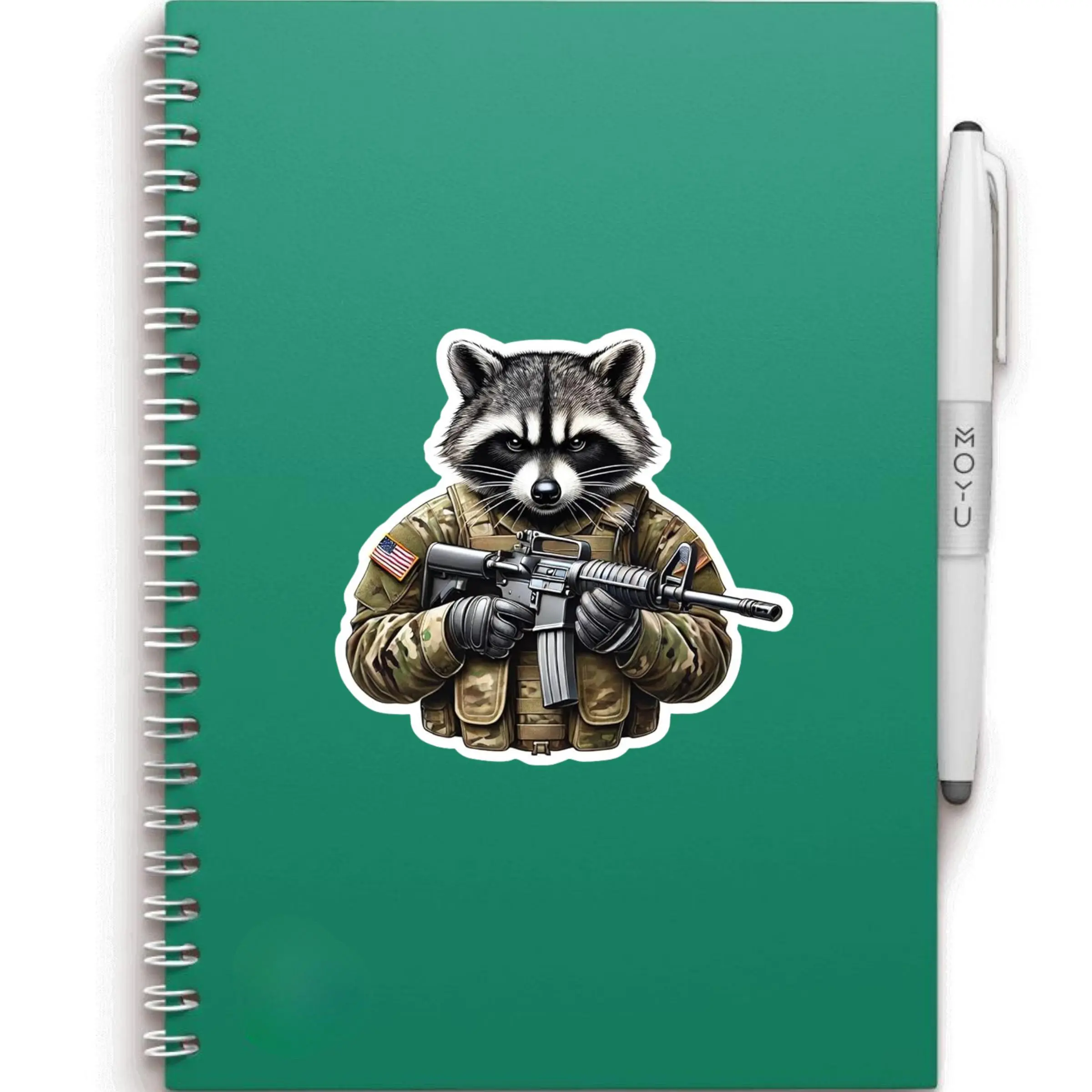 Tactical Raccoon Soldier Sticker, Military Operator Animal Vinyl Decal ...
