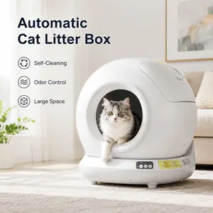 Automatic Smart Cat Litter Box - Self-Cleaning, Low Noise, Anti-Pinch Safety Design for Multi-Cat Households