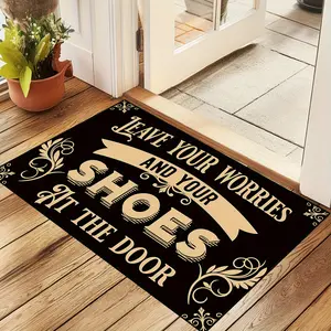 Alphabet-designed Entryway Doormat, Thickened For Water Absorption, Slip-resistant Backing, Living Room Doormat, Doormat And Carpet Combo, Decorative Rugs, Ideal For Home Decor, Suitable For Indoor And Outdoor Use