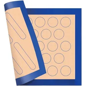 2-Sided  Baking Mat for Macaron, Eclair & Cookie -  Pastry Sheet 11.8" x 15.7" - -Grade &
