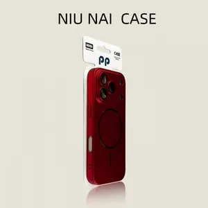 Rose Red Magnetic MagSafe iPhone Case, Full Lens Protection, Shockproof Matte Hard Cover for iPhone 17 Pro Max/16/15, Slim Anti-Scratch Protective Case Damatek
