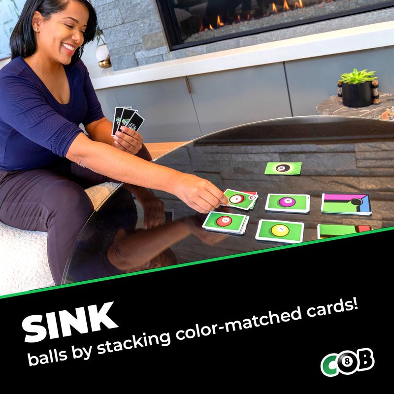 Crazy 8-Ball – Intense Two-Player Card Game of Setup and Sabotage – Turn Pool Into a Head-to-Head Duel – Rack ’Em, Stack ’Em, Sink the 8-Ball First – Ages 10+