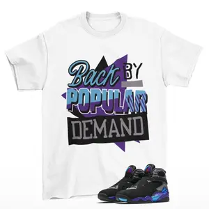 8 Aqua Graphic Tee, Throwback T-shirt Match 8 Aqua Sneaker, Layer-Friendly, Works in Any Weather, Casual Cool, For Every Occasion