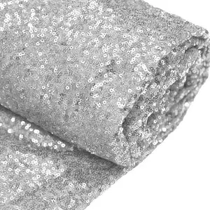 54"x4 Yards Silver Sequin Fabric Bolt, Sparkly DIY Craft Fabric Roll