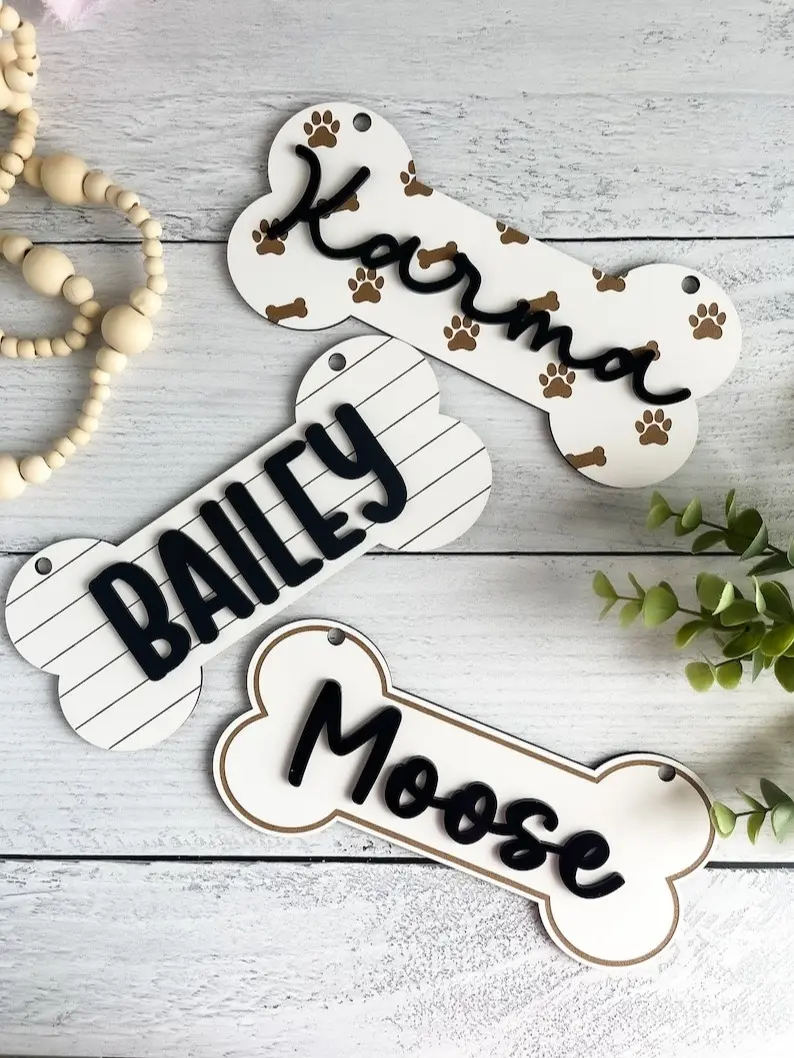 Personalized Crate Sign, Custom Dog Decor, Dog Bone Sign, Personalized Dog Gift