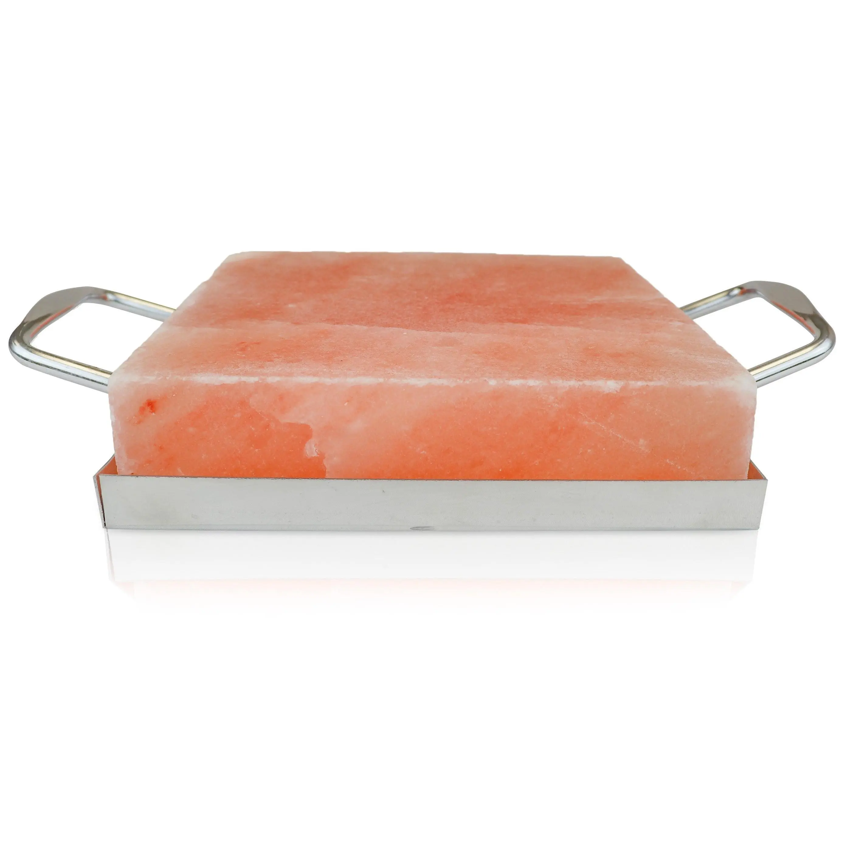 Himalayan Salt Cooking Block 8" x 8" x 2" With Stainless Steel Holder