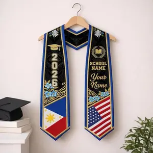 Filipino Graduation Stole: Personalized Name and Year, Heritage Design