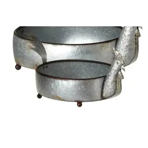 Midwest CBK Small Galvanized Rooster Tray/Planter