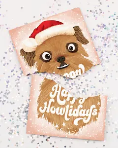 Endless Dog Christmas Greeting Card with Glitter