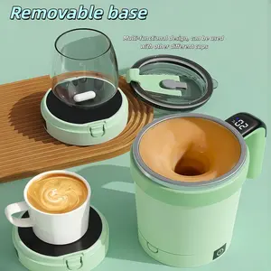 The newly upgraded electric automatic stirring cup includes a straw, a detachable base (universal base compatible with flat-bottomed cups), a temperature display, and USB rechargeability. Suitable for coffee, milk, and protein powder. Coffee Travel Mug