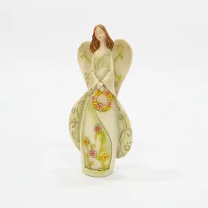 Flower Angel Girl Resin Decoration Craft, Home Decor Ornament, Elegant Resin Art Piece, Perfect for Living Room & Bedroom