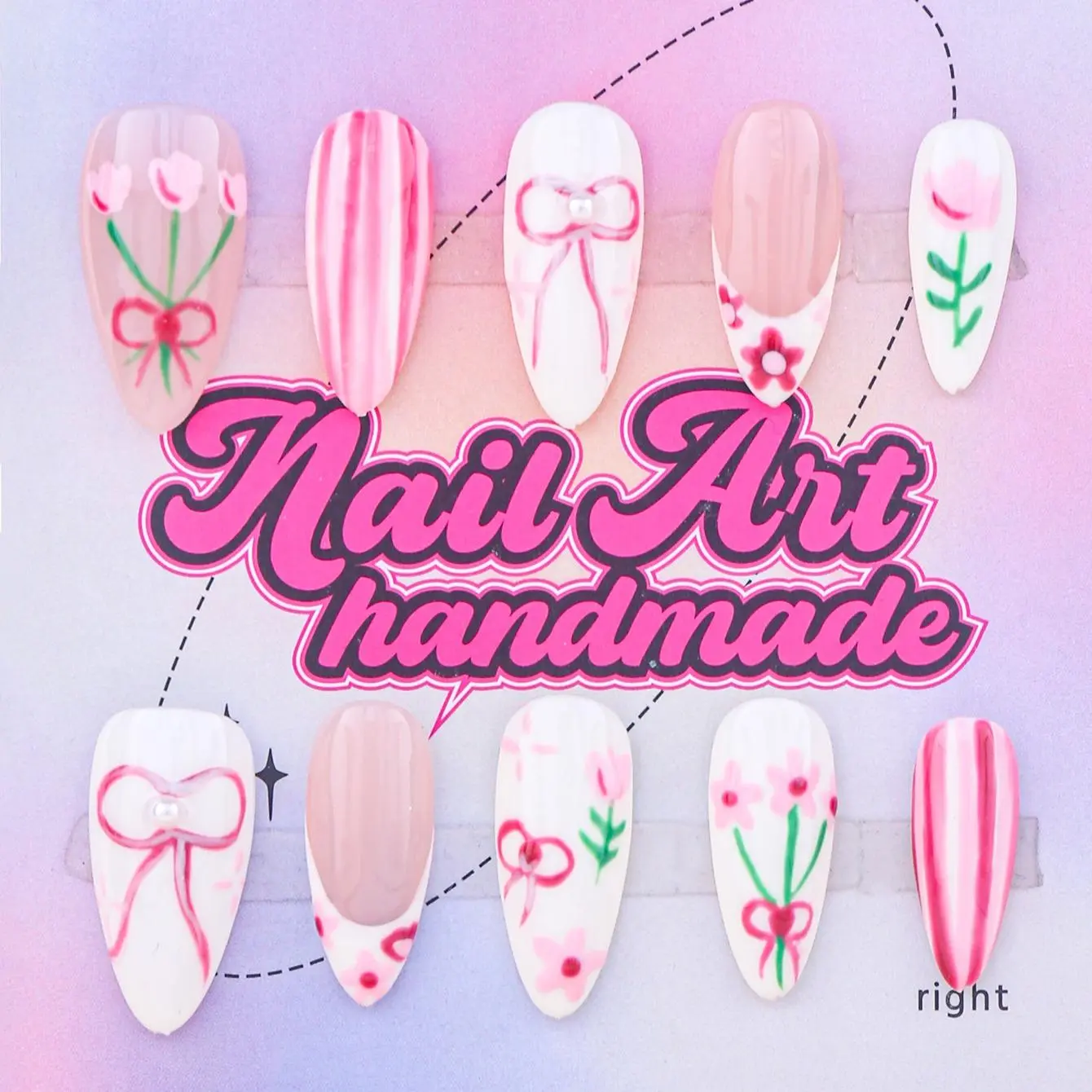 Hand painted bow flowers