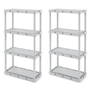 Gracious Living Knect-A-Shelf 4 Tier Light Duty Storage Shelving System Organiser Racks