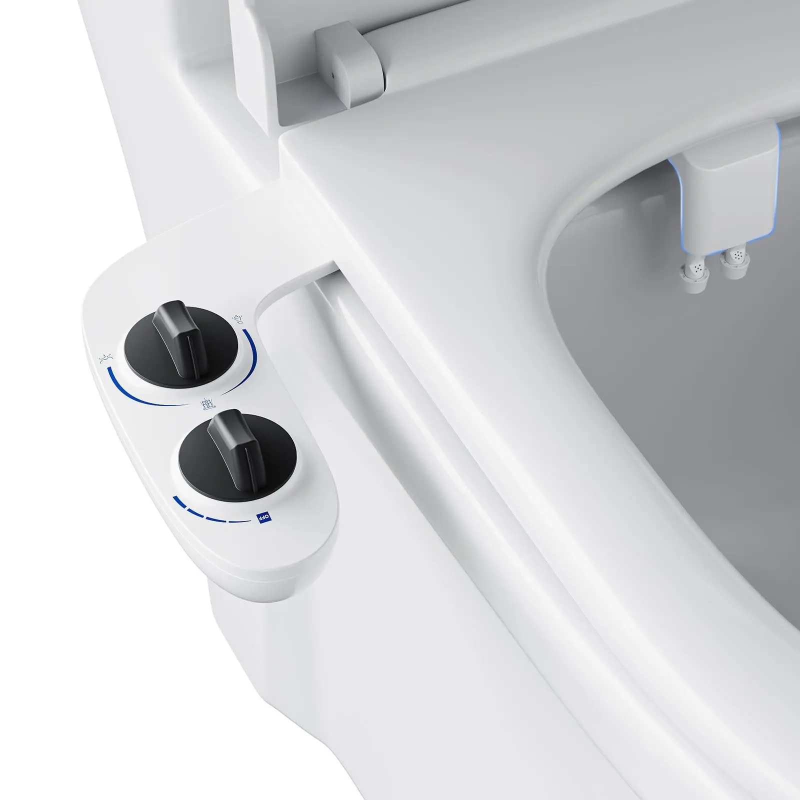 Garvee Dual Nozzle Non-Electric Bidet Attachment for Toilet Seat, Self-Cleaning Cold Water Sprayer, Adjustable Pressure, Feminine Wash, Rear Wash, Easy Installation, Rose Gold Hygienic Bathroom Fixture