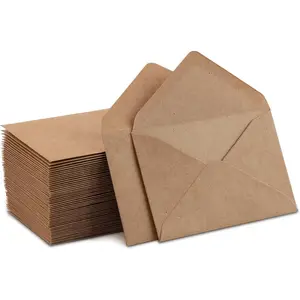 Mini  Envelopes 60 Pack (4'' x 2.7") - Small  Card &  Envelopes for Notes, Invitations, Party Favors, Weddings & Holidays