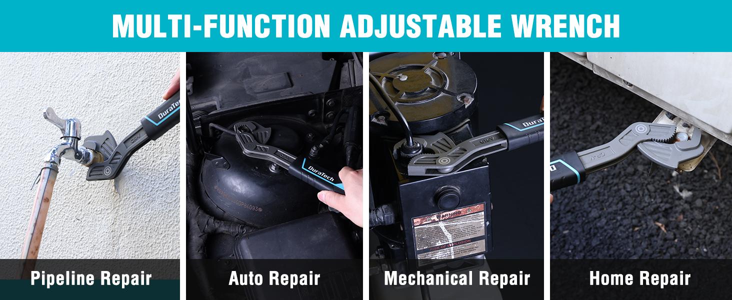 #BacktoSchool DURATECH 2 PCS Self-Adjusting Wrench Set, 8" & 12" Self-Locking Pipe Wrenches, Adjustable Size 3/8"-1-5/8"(9-41 mm), CR-V Steel, Non-Slip TPR Handle, for Home Repair, Mechanic and DIY Projects #BacktoSchool DURATECH 2 PCS Self-Adjusting Wrench Set, 8" & 12" Self-Locking Pipe Wrenches, Adjustable Size 3/8"-1-5/8"(9-41 mm), CR-V Steel, Non-Slip TPR Handle, for Home Repair, Mechanic and DIY Projects