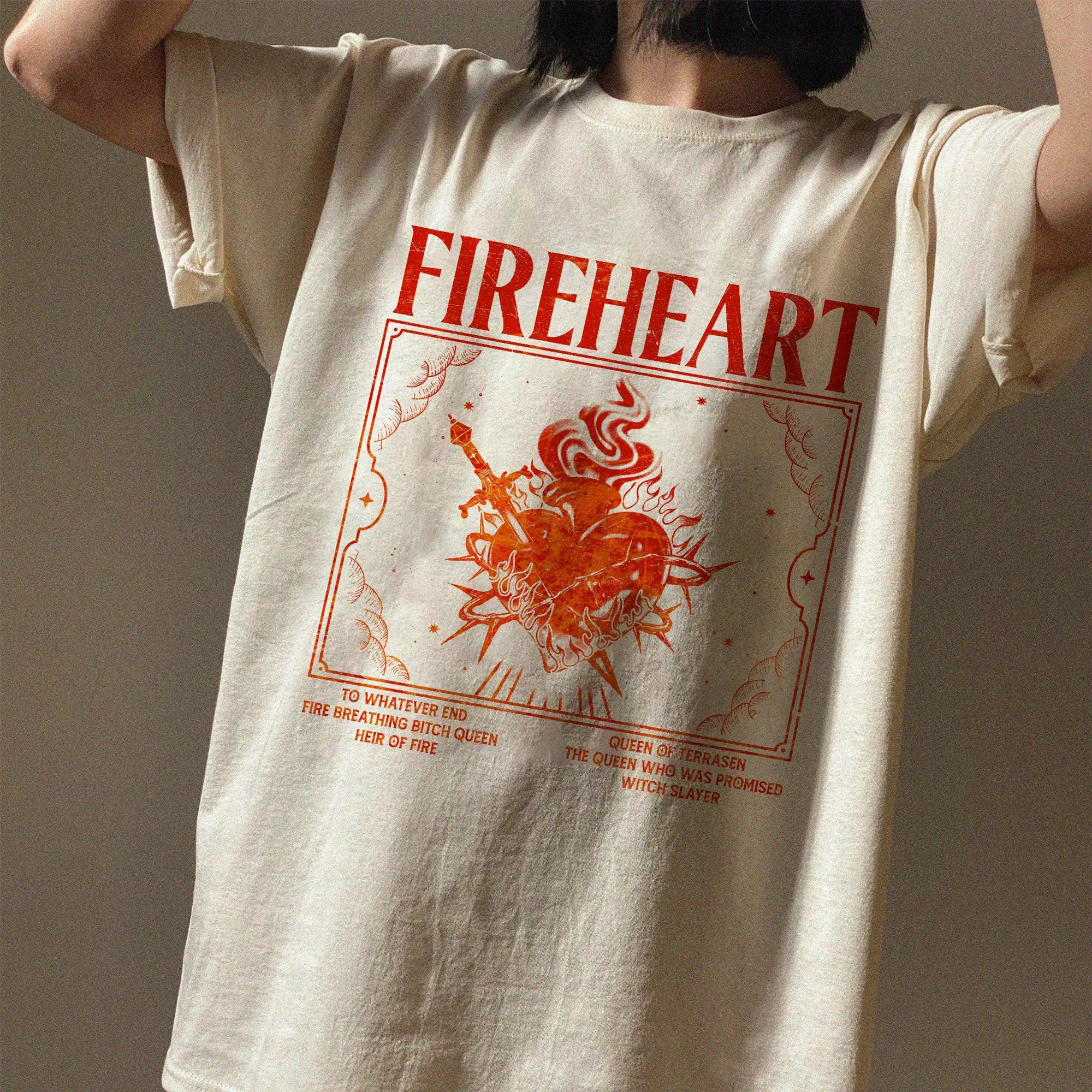 Fireheart Comfort Colors Shirt, Aelin Galathynius Shirt, To Whatever End Tshirt, Throne Of Glass Merch, Bookish Shirt, Bookish Gift