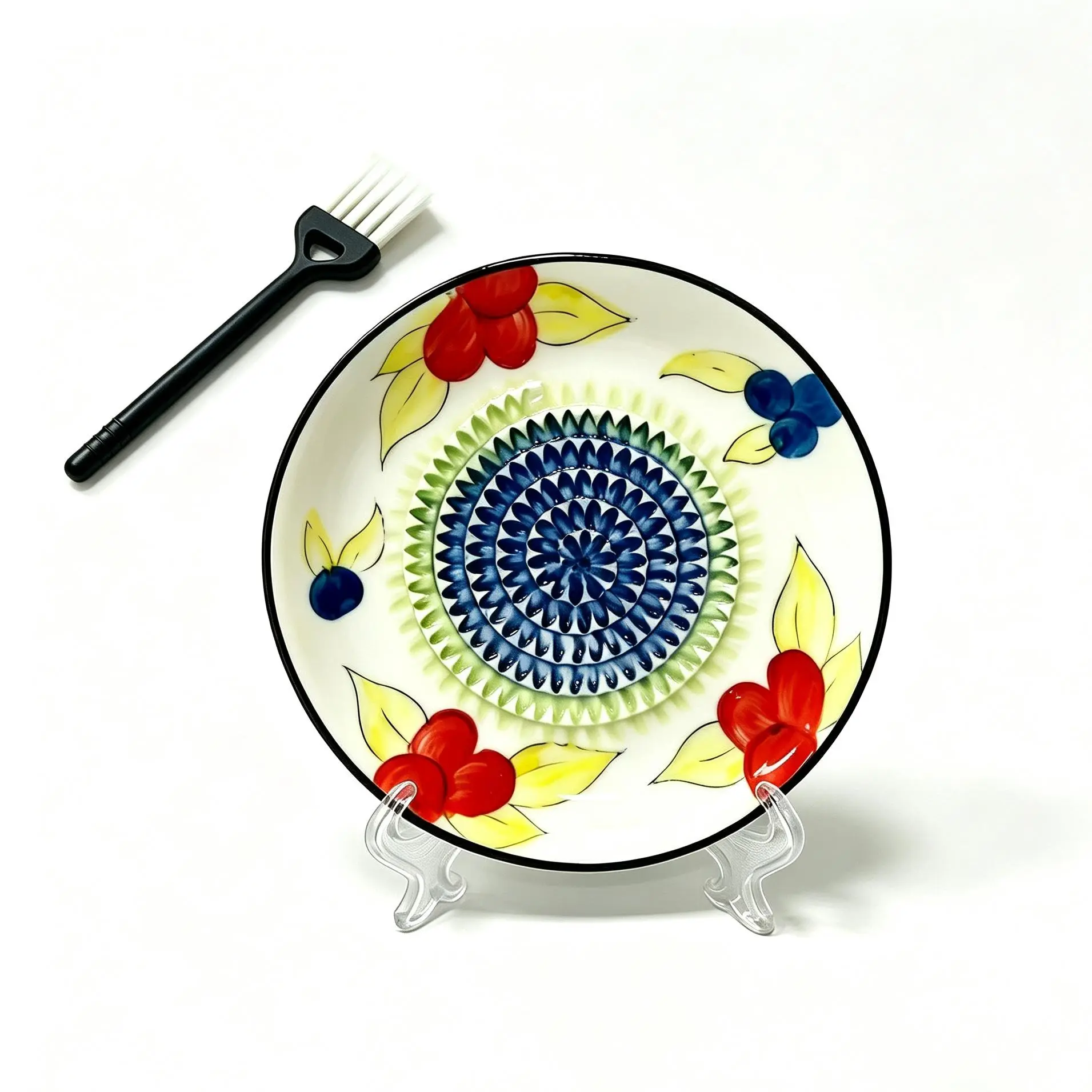 Handmade Ceramic Garlic Grater Plate - Compact Kitchen Fit, Peeler-Style Manual Grind Tool for Everyday Cook, Ginger & Spices, Non-Slip Durable Easy-Clean Kitchen Accessory for Food Preparation