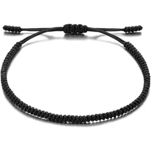 Handmade String Bracelet for Women Men Simple Red Black Braided Adjustable Charm Bracelets Minimalist Jewelry