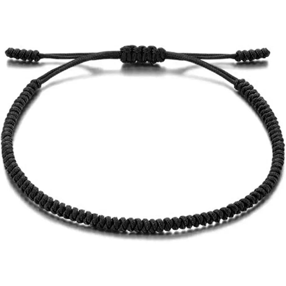 Braided Red and Black Evil Eye Bracelet for Men and Women, Handmade Minimalist Nylon Cord Jewelry, Waterproof and Adjustable Gift, Adjustable Strap Bracelets