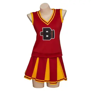 DK cheerleading sports dress uniform set, long-sleeved shirt paired with mini skirt, Jersey top