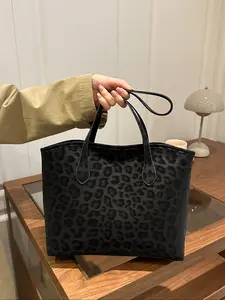 Vintage Design Shoulder Bag, Large Capacity Shopping Bag, Casual Tote Bag, Zipper Closure, Suitable for Work and Travel, Office Commute, Teens & College Students