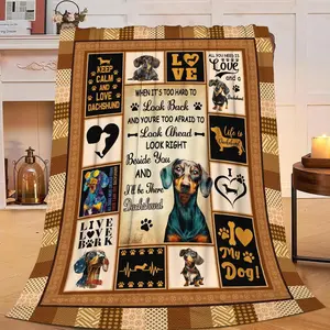 Flannel Blanket | Dachshund Weiner Dog Soft Flannel Throw Blanket, Cozy Warm Fuzzy Plush Gift For Dog Lovers Kids Girls Boys Adults Women Men, Perfect Home Decor | Home & Gift