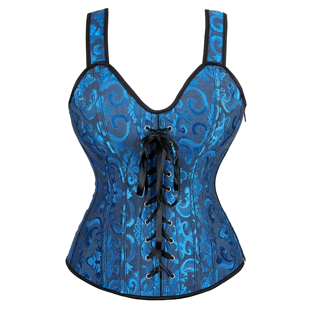 Corset Top Lingerie Bustier Women Shoulder Strap Medieval Bridal Plus Size Renaissance Vintage Halloween Black Blue Pink Green Elegant Fairy Floral Cosplay Cropped Fashion Casual Wear Clothes