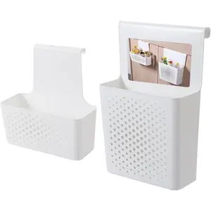 Kitchen cabinet door storage basket no punching hook bracket hanging basket 2pack