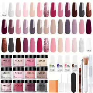 20 Shades Dipping Powder Nail Set with Full Tools, Base/Top Coat/Activator, Starter Manicure Kit