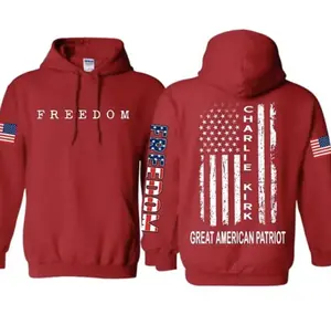 A Tribute Patriot Charlie Kirth Memorial Hoodie, Freedom Pride Flag Sweatshirt, Wear Red on October 14th as National Day of Remembrance for C.K. Hoodie, Memorial Gifts Hoodie