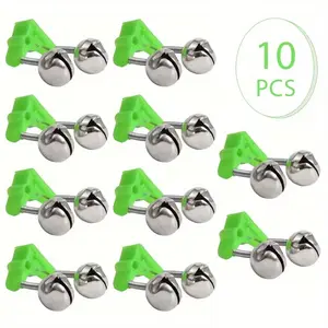 10-Pack Plastic Clip-On Bite Alarm Fish Finder, Fishing Rod Clamp & Bell Alert System, Essential Angling Gear Accessories, Fishing Equipment