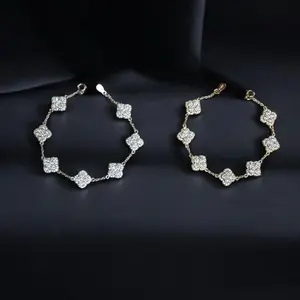 Clover moissanite diamond bracelet