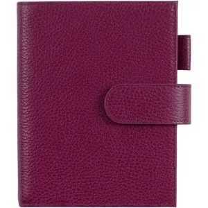 Moterm Cover for A6 Notebooks  Fits Hobonichi Original, Stalogy and Midori MD Planners, with Pen Loop, Card Slots and Back Pocket (Firm PebbledBeetroot, A6+)