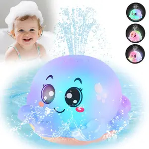 Light-Up Sensing Water Spray Whale Octopus Toy, Automatic Spraying Bath Toy for Babies and Kids, Includes Screwdriver Tool, No Batteries Included