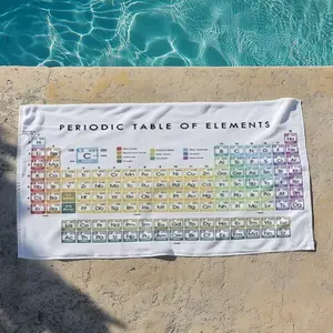 1 piece Periodic Table of Elements and Element Classification Chart themed beach towel - Modern-style flannel blanket, suitable for sofas and beds, all-season use, super soft and comfortable, digital printing, 100% polyester material, machine