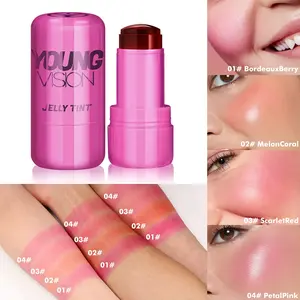 2 in 1 Moisturizing Jelly Blush Lipstick, Long Lasting Hydrating Blush Stick, Natural Look Blush for Daily Makeup