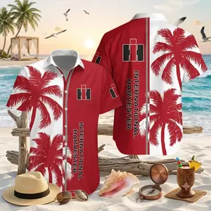 International Harvester Coconut Hawaiian Shirt Style Classic Style 3D Printing Summer Casual Loose Short Sleeve Shirt Street Men Menswear Top