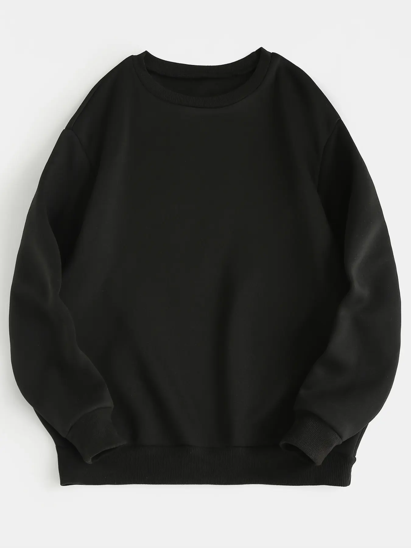 Women's Casual Round Neck Sweatshirt, Long Sleeve Drop Shoulder Pullover, Loose Fit French Terry Fabric, Fall & Winter Fashion