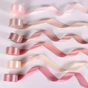 6 Rolls Ribbon for Flower Bouquet, 1" x 30yard Double  Satin Dusty Rose Wedding Ribbon Pink Silk Ribbons for Wedding Invitations, Craft Decorating,  Shower, Parties, Dating (6 Colors)