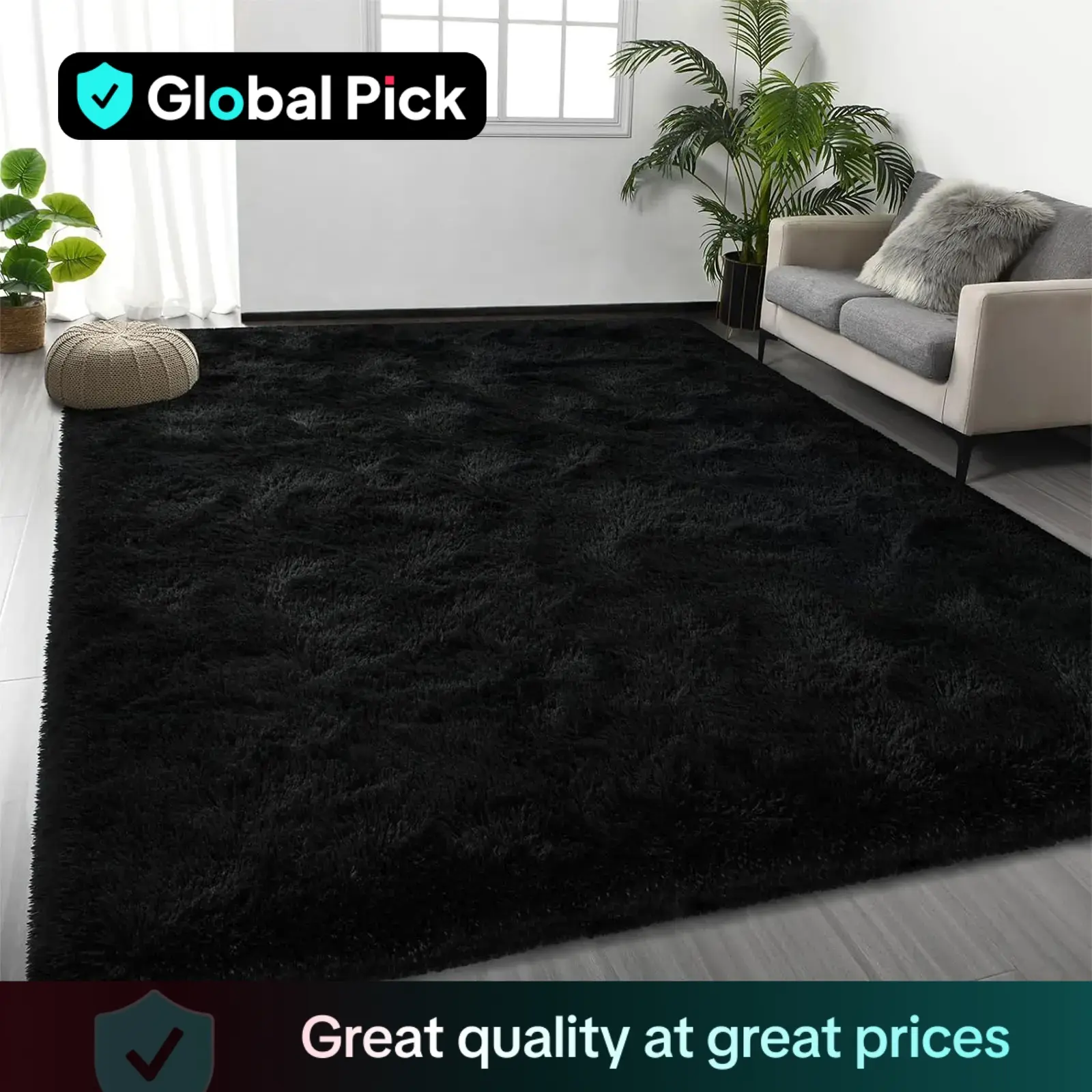Super Soft Modern Area Rug, 1 Count Non-slip Plush Floor Carpet, Modern Shaggy Rug, Decorative Rugs for Home Living Room Bedroom, Machine Washable Rug