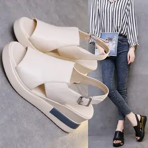 Bdhjydb Women'S Summer Platform Wedge Sandals, Open Heel with Single Strap, Slide Sandals, Plus Size High Heel Sandals Outdoor Wear, Women Shoes