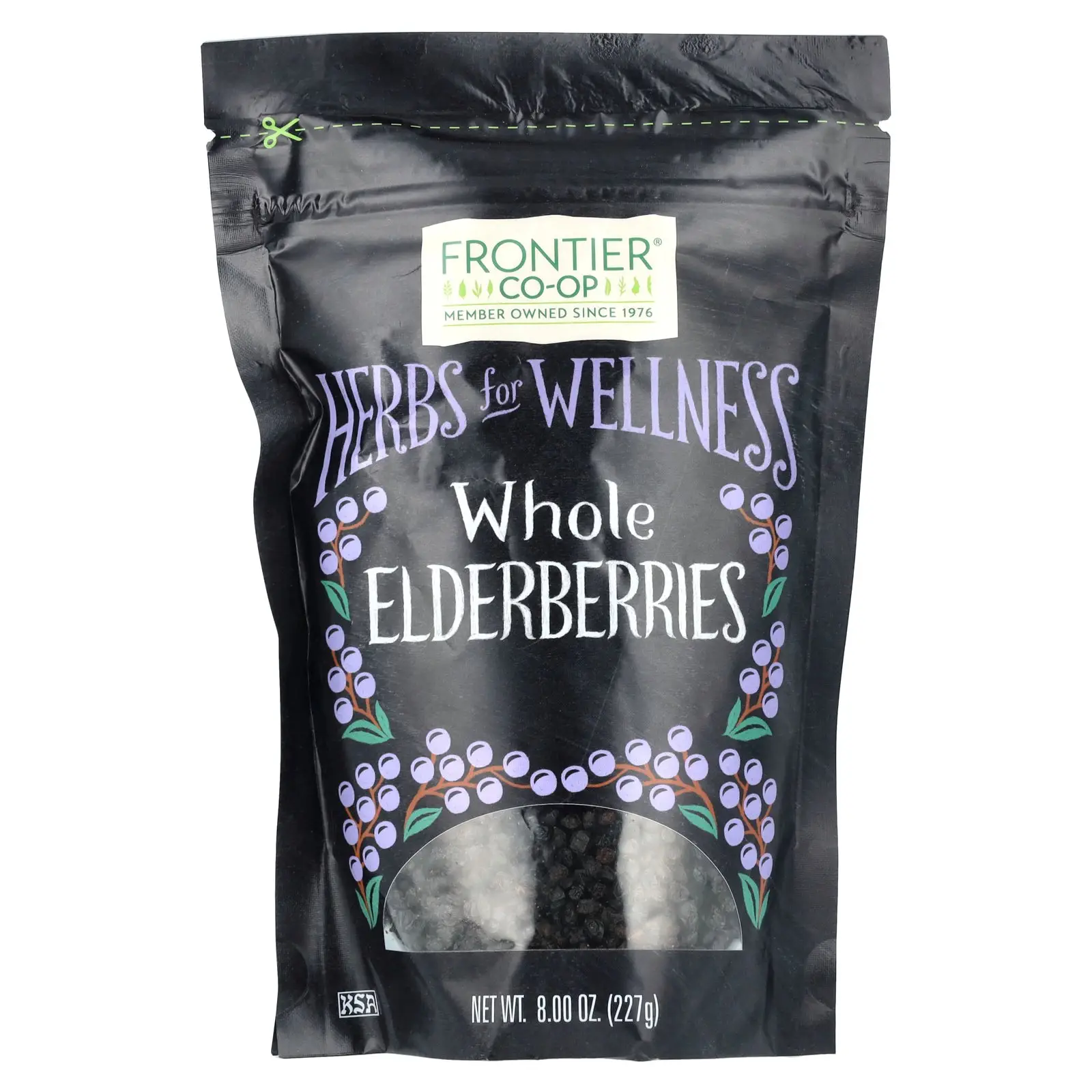Frontier Co-op Whole Elderberries, 8 oz (227 g)