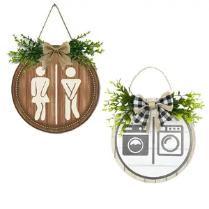 Wooden Welcome Toilet Sign, Laundry Room Creative ToiletHanging Decor, Hanging Decor for Home indoorGarden Porch, Home Decor, Signage, Bathroom Sign