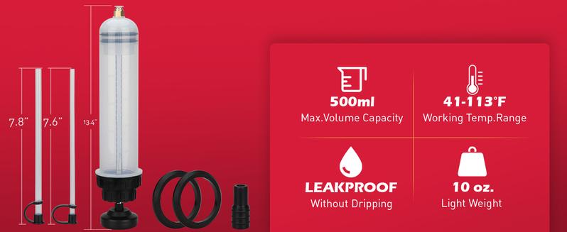 SEDY Fluid Extractor Multi-Purpose Oil Syringe with 500CC, Oil Suction Pump, Manual Extraction and Filling Pump, Automotive Oil Syringe(17.6 Oz./0.45 Qt./500 CC)