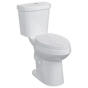 【GARVEE】19 Inch Tall Toilet,Two-Piece Toilet with ADA Comfort Chair Height Seat,Elongated Standard Toilet,Dual Flush Top Buttons, Powerful 1.28 GPF Bathroom High Single Flush Bowl for Seniors, White