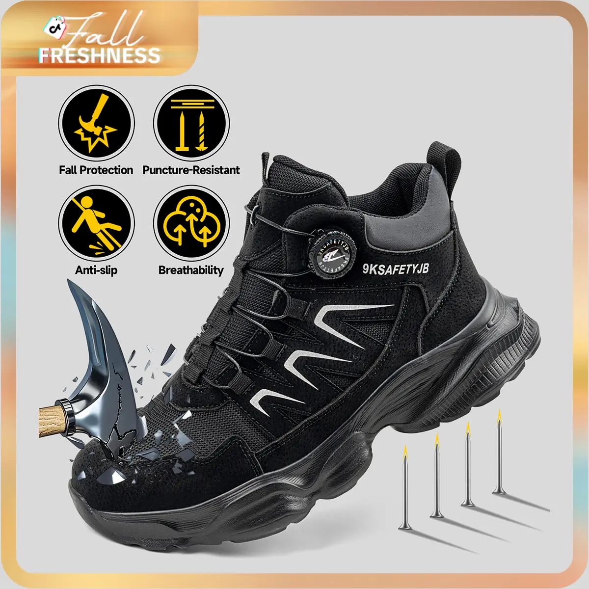2026 Steel Toe Sneakers for Men Women,non-lace-up Lightweight Safety Shoes Comfortable non-slip,anti-collision,Puncture Proof Slip On Indestructible Work Shoes.JH.852-ZK