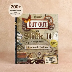 Grabie 200+ Pages Steampunk Explorer Collage Activity Book tiktokshopspringglowup