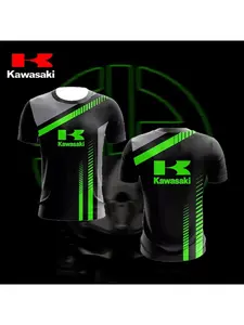 Kawasaki Summer New Quick Drying Breathable Fashion Sports Men's and Women's Mountain Off Road Bicycle Short Sleeved T-shirt